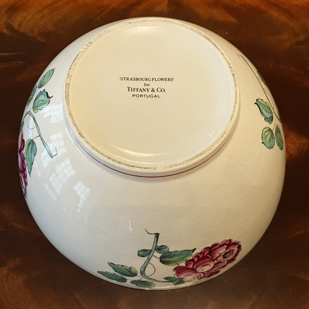 🌺Vintage Tiffany Strasbourg Flowers Large Porcelain Bowl - Picture 7 of 8